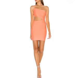 Superdown Valencia Cut Out Bandage Mini Dress Neon